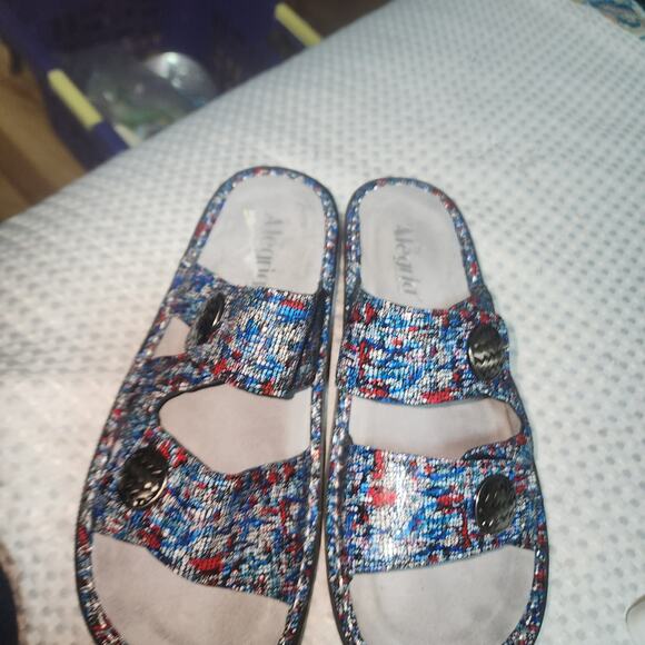 ALEGRIA EUC WOMENS EUR 40  US 9.5 DINAH LEATHER SLIPON SANDALS SHOES - Picture 3 of 10